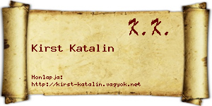 Kirst Katalin névjegykártya